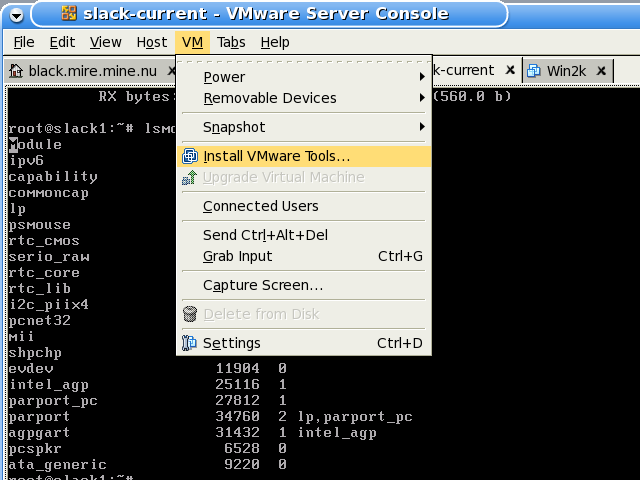 VMware guest: install tools