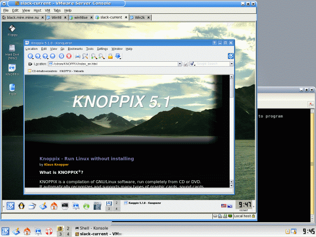 screenshot: knoppix 5.1